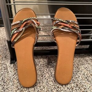 Madewell Brown and Orange Sandals with Braided Straps